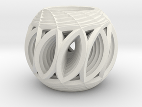 Hyper-Sphere 01 in White Natural Versatile Plastic