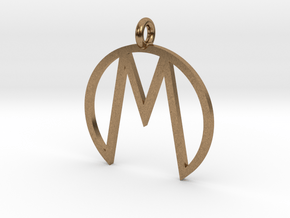 M Pendant in Natural Brass