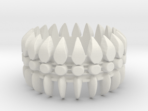 Spine Ring #1, Ring Size 9 in White Natural Versatile Plastic