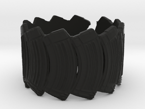 AK-47 Magazines #1,  Ring Size 12 Adjustable in Black Natural Versatile Plastic
