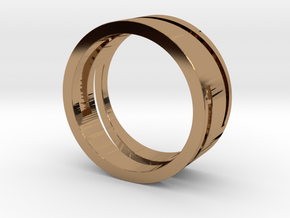 geometric ring 01 16,6-12-6 in Polished Brass