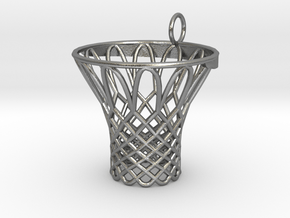 Pendant Basketball Hoop in Natural Silver