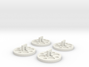 120 To 116 Film Spool Adapters, Set of 4 in White Natural Versatile Plastic