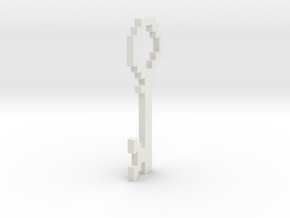 Pixellated Key in White Natural Versatile Plastic