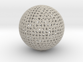 Hollow Wire Sphere V3 in Natural Sandstone