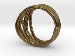 HeliX Kink Ring - 18 mm in Polished Bronze