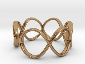 Infinity Ring (Sz 8) in Polished Brass