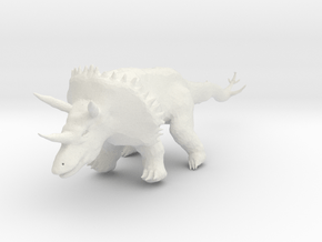 Triceratops in White Natural Versatile Plastic