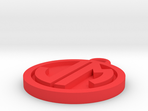 JM Pendant 21mm in Red Processed Versatile Plastic