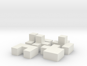 9mm Puzzle Cube in White Natural Versatile Plastic