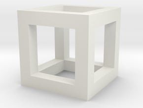 3mm Cube Frame in White Natural Versatile Plastic