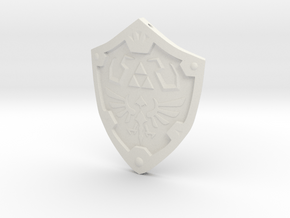 Hylian Shield Keychain/Necklace in White Natural Versatile Plastic