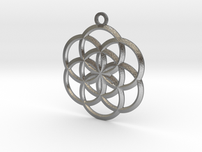 Seed of Life Pendant in Natural Silver