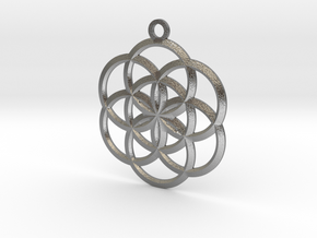 Seed Of Life Pendant - 02 in Natural Silver