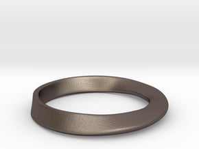 Möbius Ring in Polished Bronzed Silver Steel