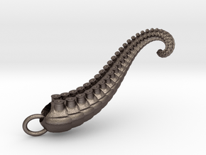 Tentacle Pendant iteration 2 in Polished Bronzed Silver Steel
