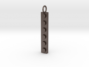 Lego-inspired Pendant Skinny in Polished Bronzed Silver Steel