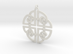 Celtic Pendent 2 in White Natural Versatile Plastic