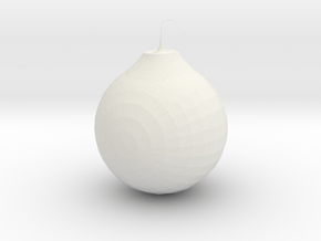 Xmas Ball in White Natural Versatile Plastic