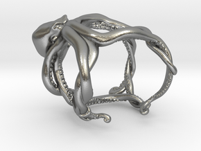 Octopus Ring in Natural Silver
