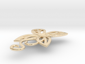 Leaves Butterfly Pendant in 14K Yellow Gold