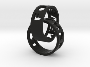 Connected Rings Forever Together in Black Natural Versatile Plastic