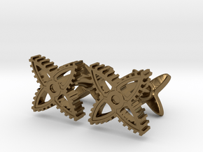 X-Gear Cufflinks in Polished Bronze