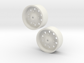 1:64 IH 86 & 88 series rear wheel pair in White Natural Versatile Plastic