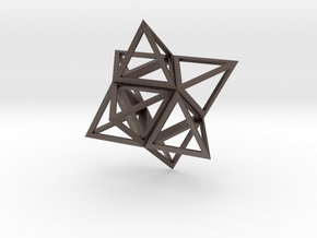 Merkaba Flatbase 4cm in Polished Bronzed Silver Steel