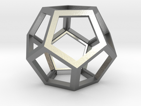 Dodecahedron 1.75" in Natural Silver