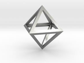Octahedron 1.5" in Natural Silver