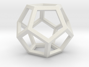 Dodecahedron 1.75" in White Natural Versatile Plastic