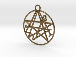 Cthulhu Sigil of the Gateway Pendant in Natural Bronze