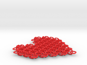 Chainmail Pixel Heart in Red Processed Versatile Plastic