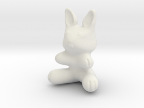 Plastic Bunny (2in./5.08cm) in White Natural Versatile Plastic