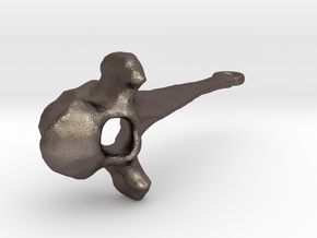 Vertebra 1 60mm With Loop in Polished Bronzed Silver Steel