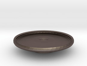 tarrant platter on stand in Polished Bronzed Silver Steel