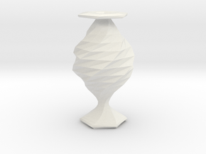 twisted babel fish flower  vase in White Natural Versatile Plastic