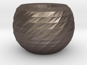 twisted ball vase 2 in Polished Bronzed Silver Steel
