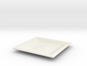 Square red cap plate in White Natural Versatile Plastic