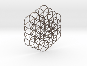 Flower Of Life Weave - 8cm  in Polished Bronzed Silver Steel