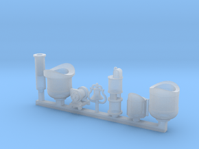 Detail parts for 2-6-0 loco conversion [set A] in Smooth Fine Detail Plastic