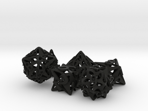 Pinwheel Dice Ornament Set in Black Natural Versatile Plastic