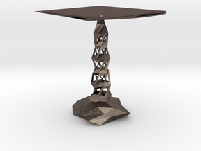 red cap table 4 in Polished Bronzed Silver Steel