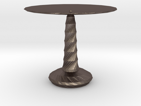 red cap table 3 in Polished Bronzed Silver Steel