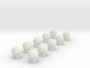10 Domes in White Natural Versatile Plastic