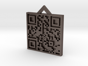 QRCode -- Happy Birthday My Love! D-Dog in Polished Bronzed Silver Steel