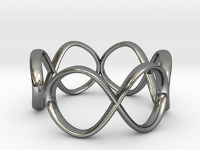 Infinity Ring (Sz 8) in Fine Detail Polished Silver
