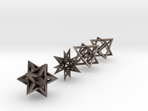 Crystalline Light Body Shapes in Polished Bronzed Silver Steel