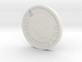 Poker chip in White Natural Versatile Plastic